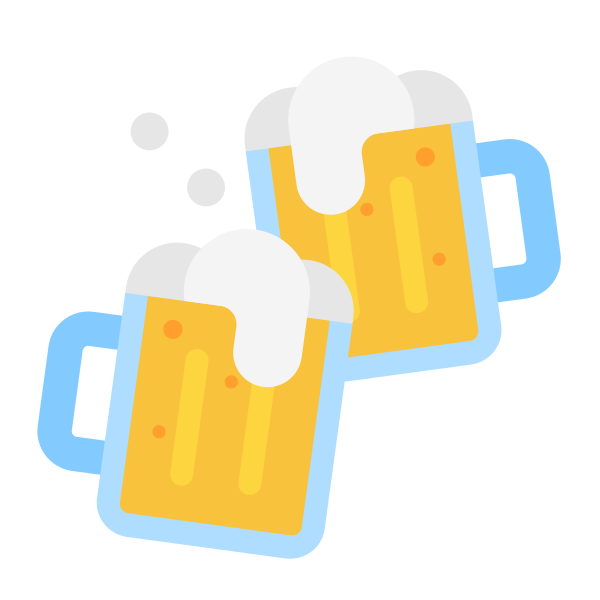 Clinking Beer Mugs Flat Vector
