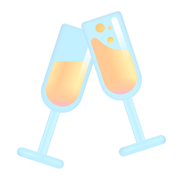 Clinking Glasses Color Vector