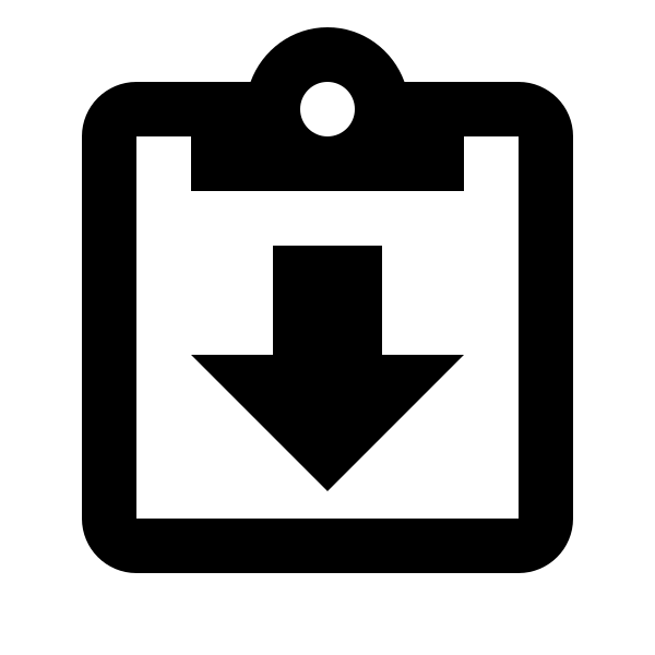 Clipboard Arrow Down Outline