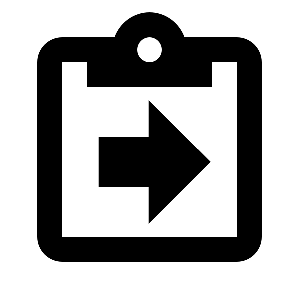 Clipboard Arrow Right Outline