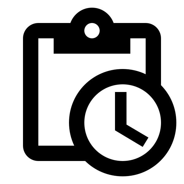 Clipboard Clock Outline