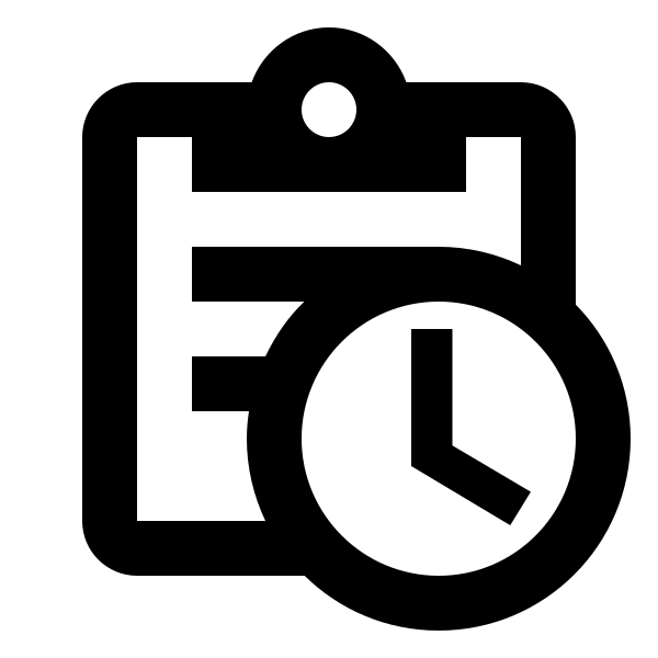 Clipboard Text Clock Outline
