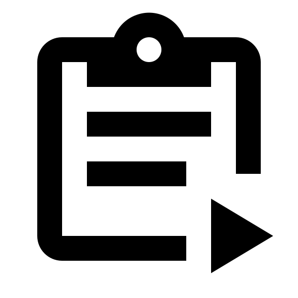 Clipboard Text Play Outline