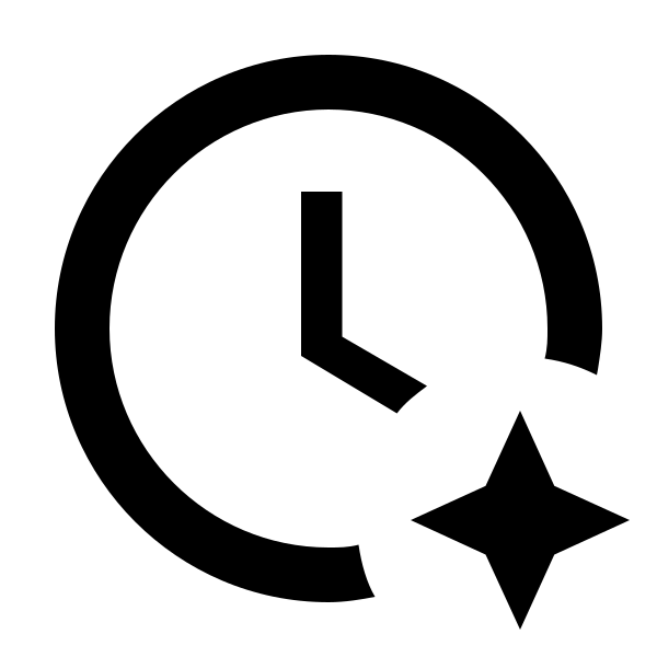 Clock Star Four Points Outline