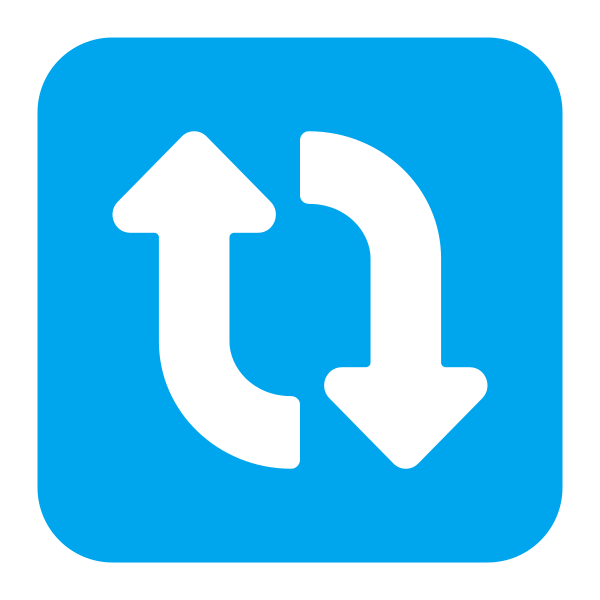 Clockwise Vertical Arrows Flat Vector