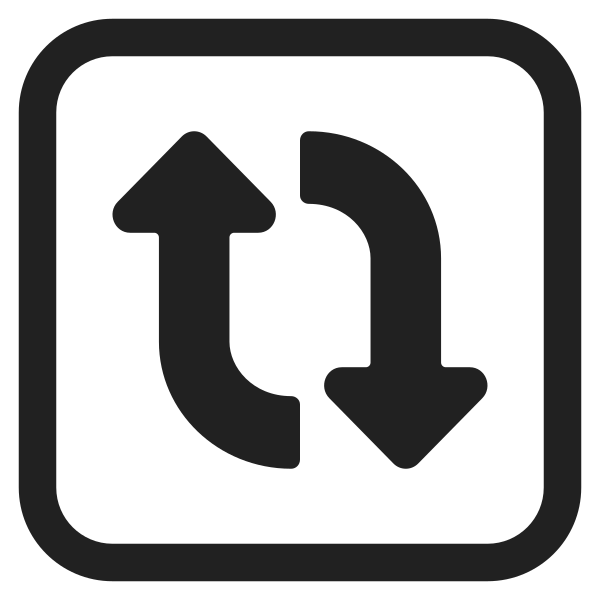 Clockwise Vertical Arrows High Contrast Vector