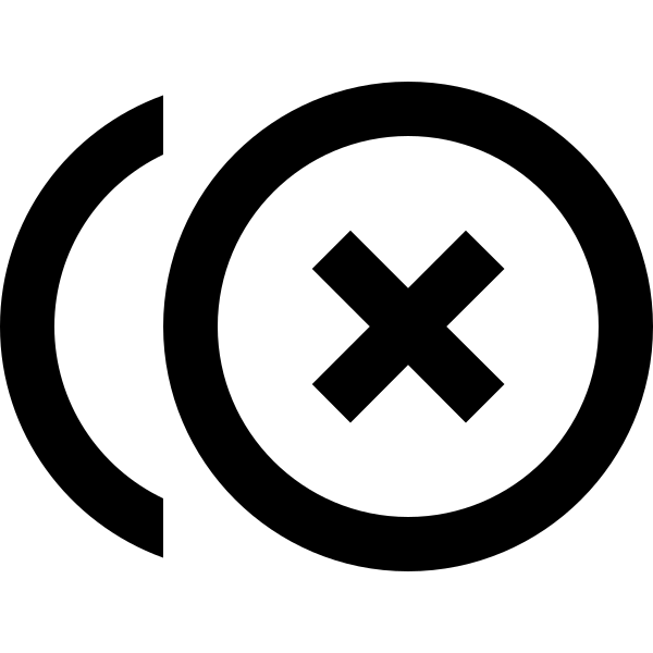 Close Circle Multiple Outline
