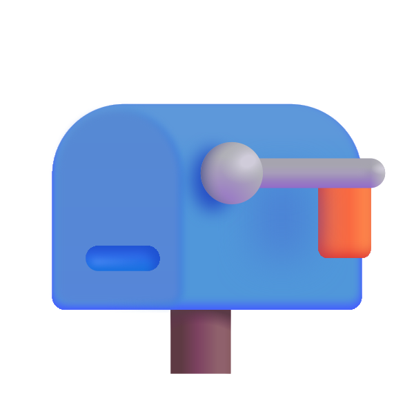 Closed Mailbox With Lowered Flag Color Vector