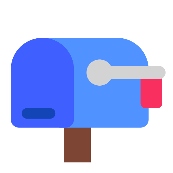 Closed Mailbox With Lowered Flag Flat Vector