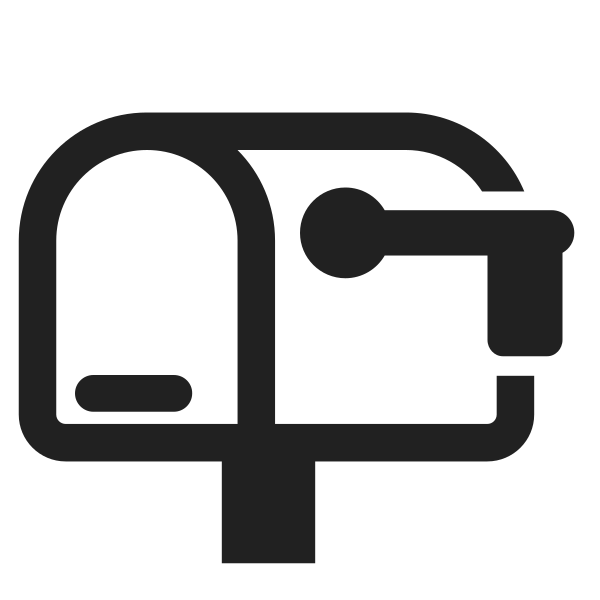 Closed Mailbox With Lowered Flag High Contrast Vector