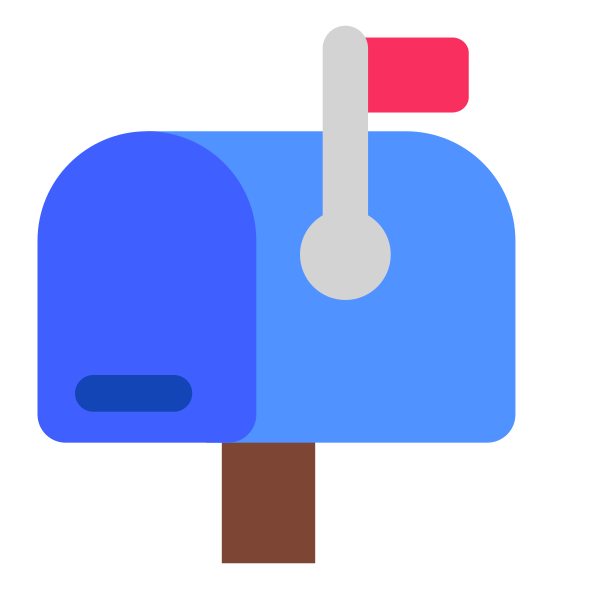 Closed Mailbox With Raised Flag Flat Vector