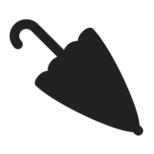 Closed Umbrella High Contrast Vector