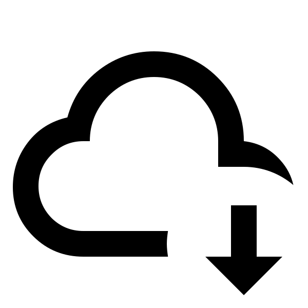 Cloud Arrow Down Outline
