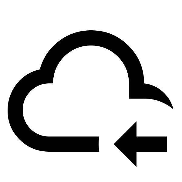 Cloud Arrow Left Outline