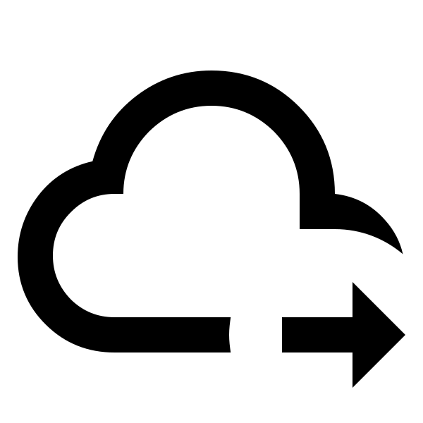 Cloud Arrow Right Outline