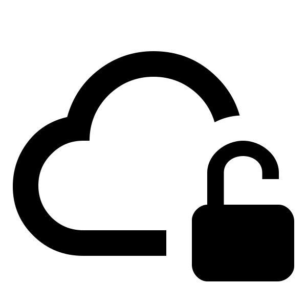 Cloud Lock Open Outline