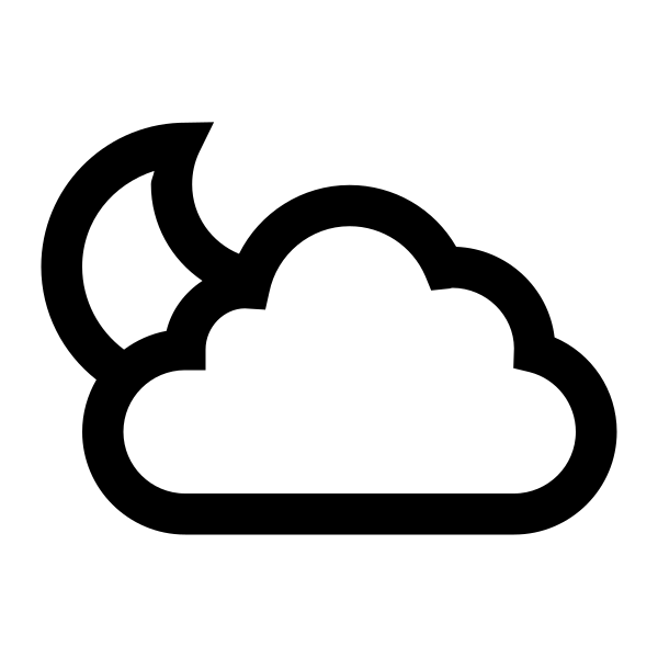 Cloud Moon Solid Vector