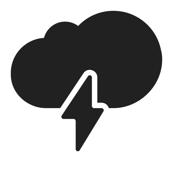 Cloud With Lightning High Contrast Vector