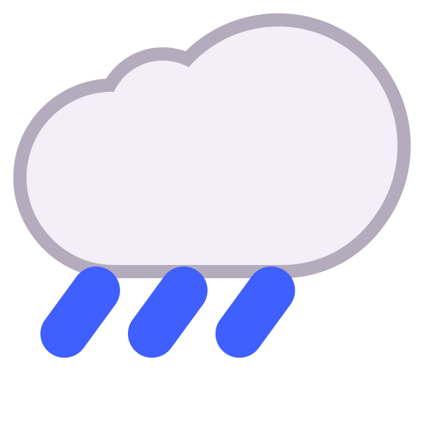Cloud With Rain Flat Vector