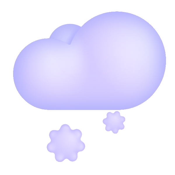 Cloud With Snow Color Vector