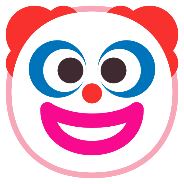 Clown Face Flat Vector