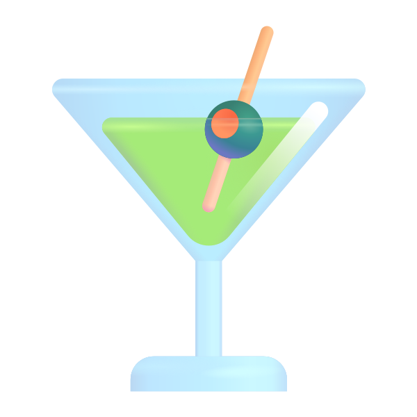 Cocktail Glass Color Vector