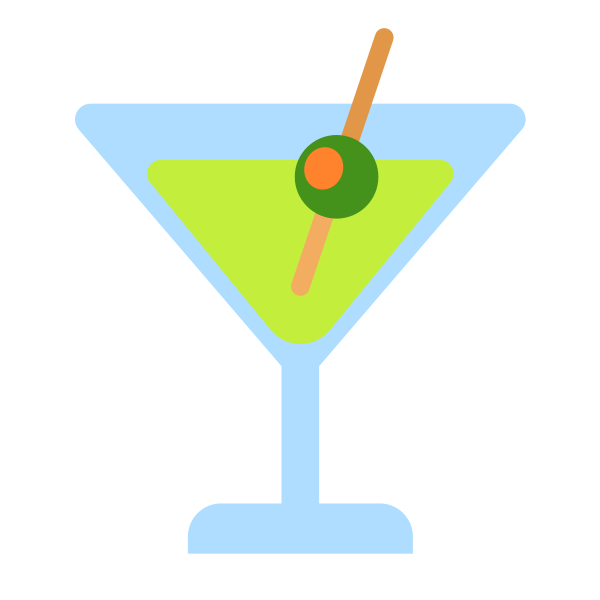 Cocktail Glass Flat Vector