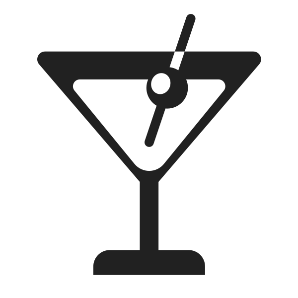 Cocktail Glass High Contrast Vector