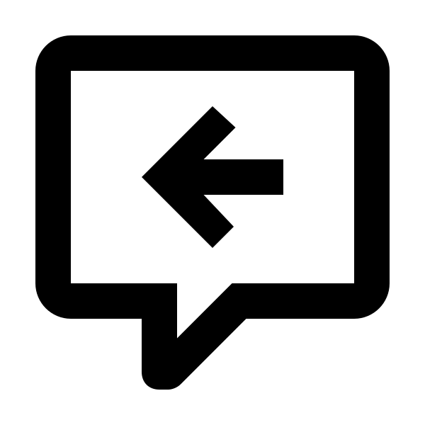 Comment Arrow Left Outline