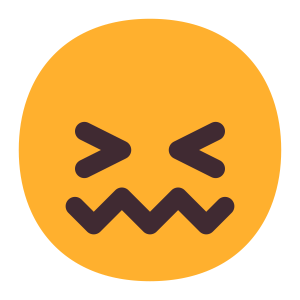 Confounded Face Flat Vector