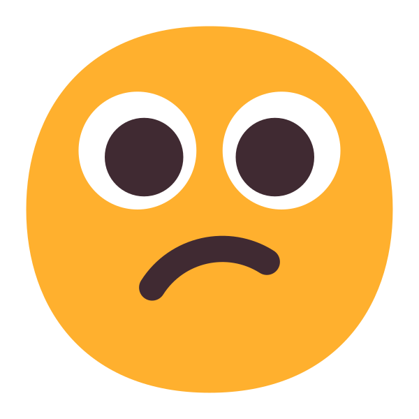 Confused Face Flat Vector
