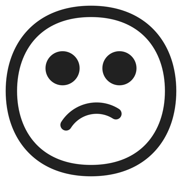 Confused Face High Contrast Vector