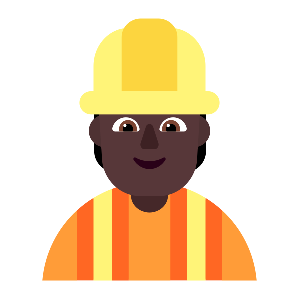Construction Worker Flat Dark Vector