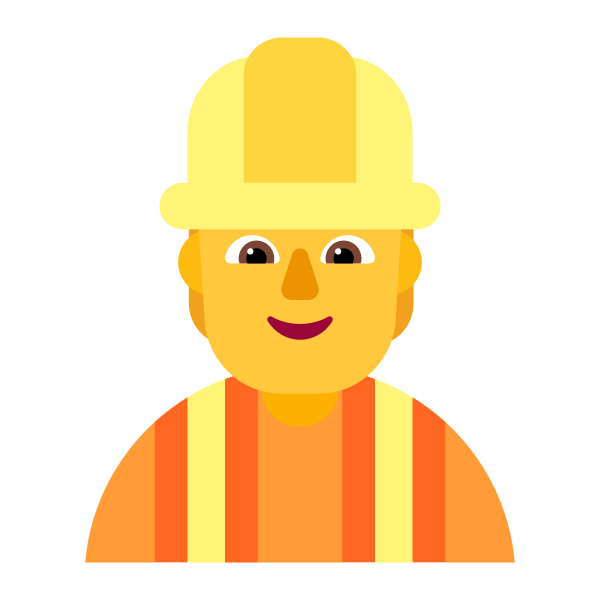 Construction Worker Flat Default Vector