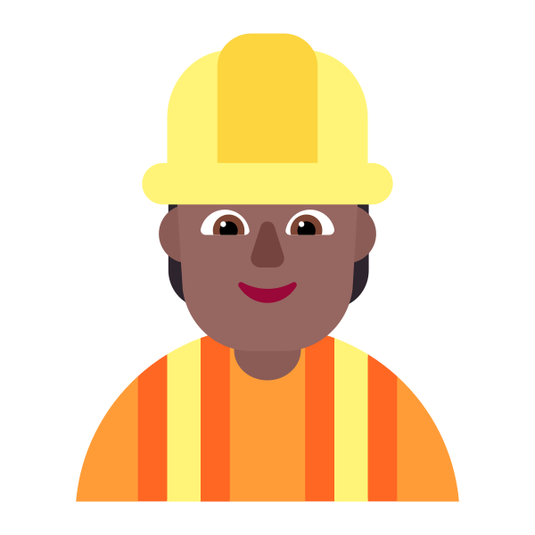 Construction Worker Flat Medium Dark Vector