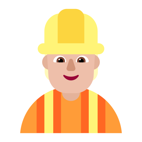 Construction Worker Flat Medium Light Vector
