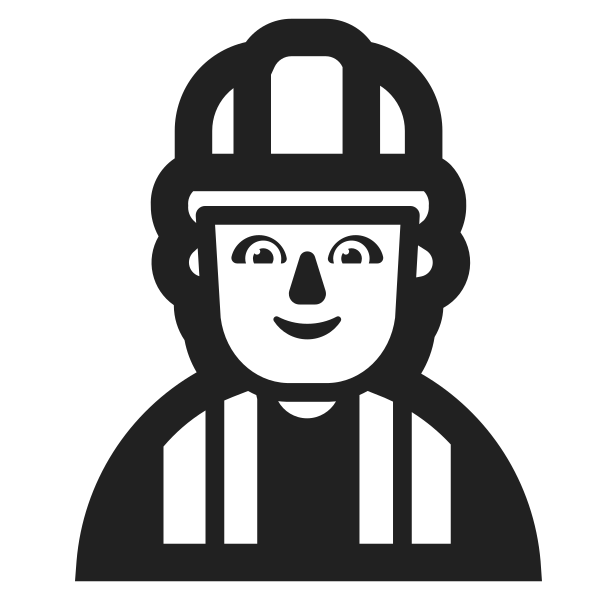 Construction Worker High Contrast Default Vector