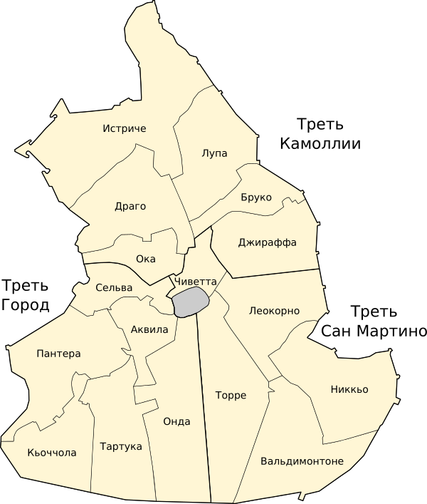 Contrade Di Siena Locator Map With Names   Russian