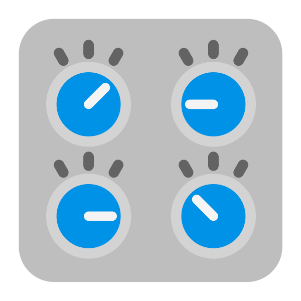 Control Knobs Flat Vector