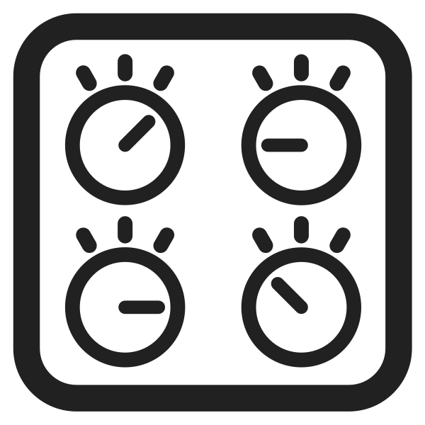 Control Knobs High Contrast Vector