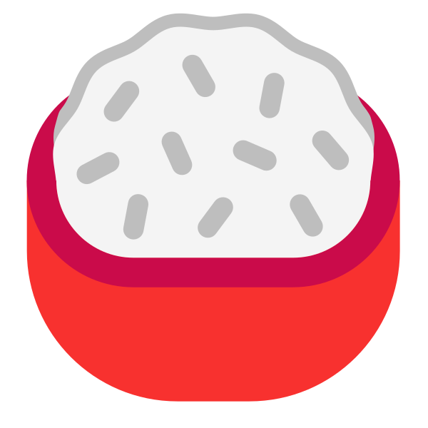 Cooked Rice Flat Vector