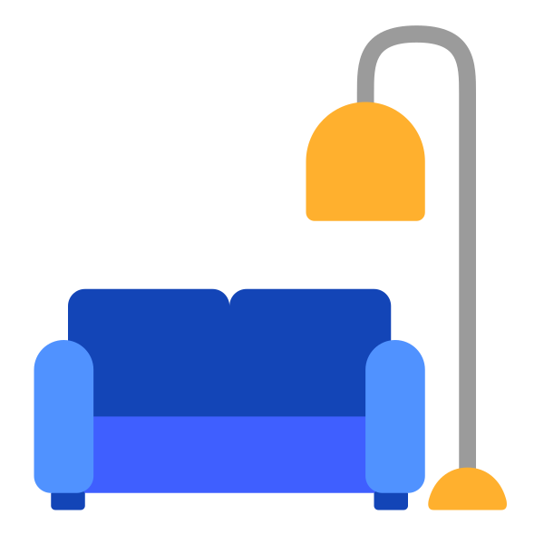 Couch And Lamp Flat