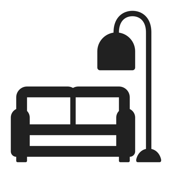 Couch And Lamp High Contrast Vector