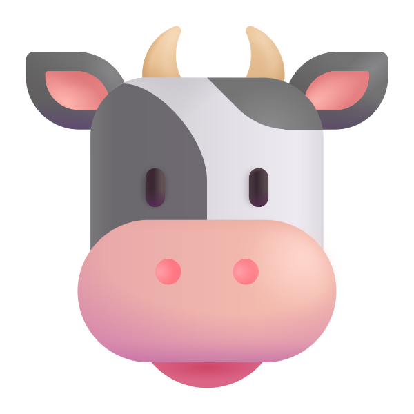 Cow Face Color Vector