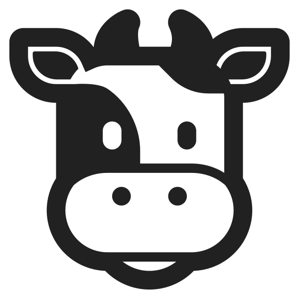 Cow Face High Contrast Vector