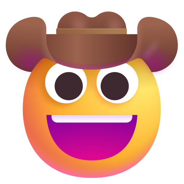 Cowboy Hat Face Color Vector