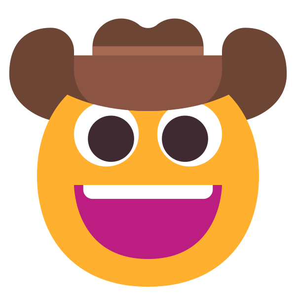 Cowboy Hat Face Flat Vector