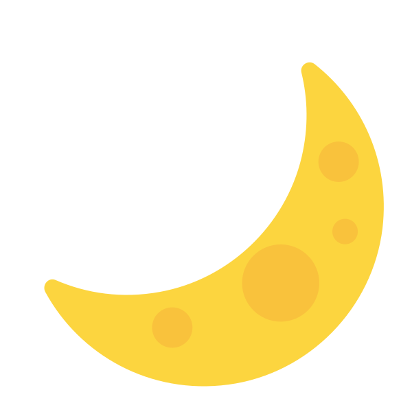 Crescent Moon Flat Vector