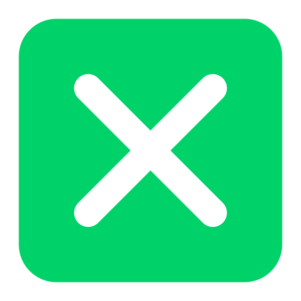 Cross Mark Button Flat Vector