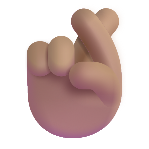 Crossed Fingers Color Medium Vector